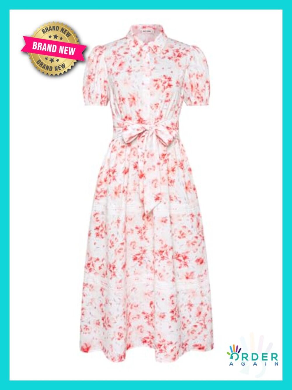 Women's Floral Maxi Dress with Pockets Tie Belt Puff Sleeves Summer